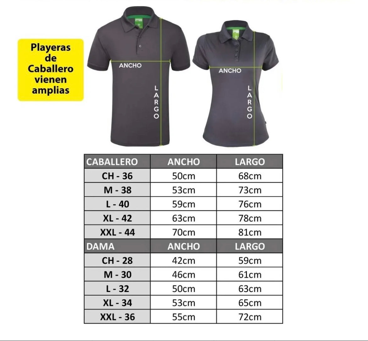 Playera Polo  Sport Dry Fit Premium Bordada al frente y Nombre incluido
